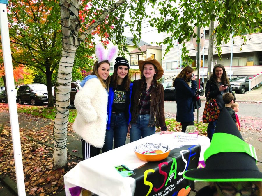 Some UPrep SSASF members at their Halloween fund-raiser. They passed out candy and collected donations on Queen Anne.