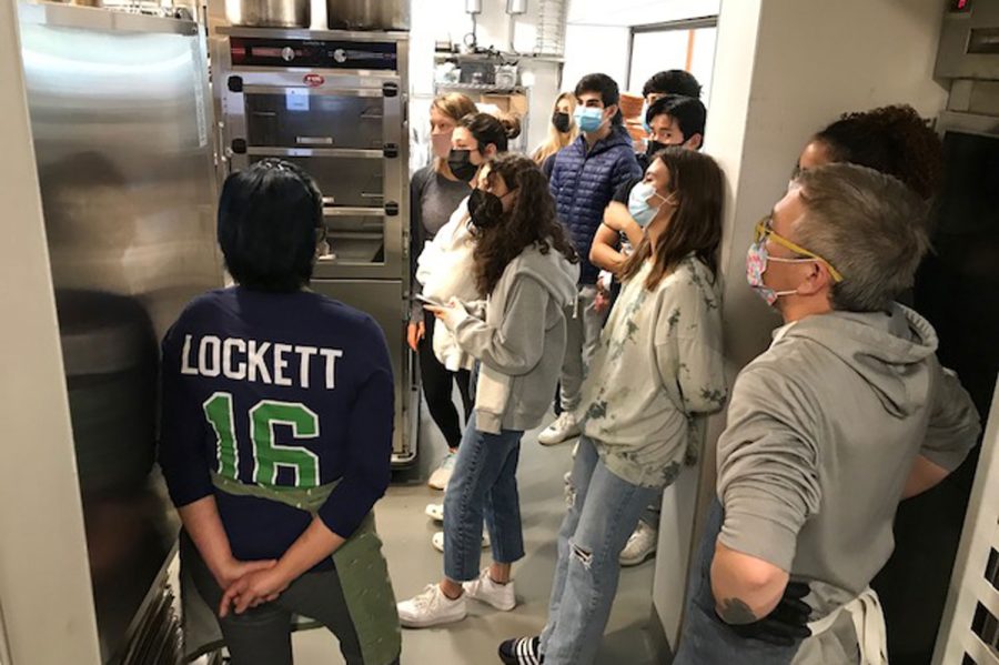 Over 20 members of the NHS and the SOS club came to campus  to get a tour of the kitchen in preparation for the pie bake.