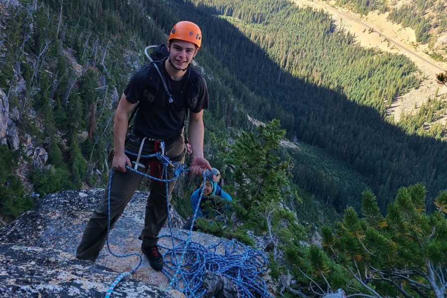 David Baylor is pictured climbing Spontaneity Aerate in the Washington pass area near Mazama.