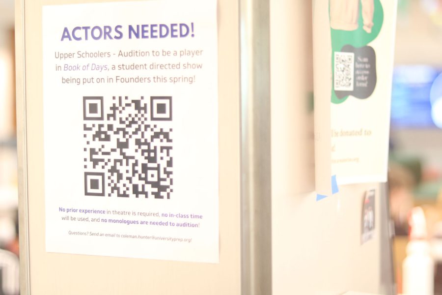 You can flyers calling students to audition for the play hung up all across campus.