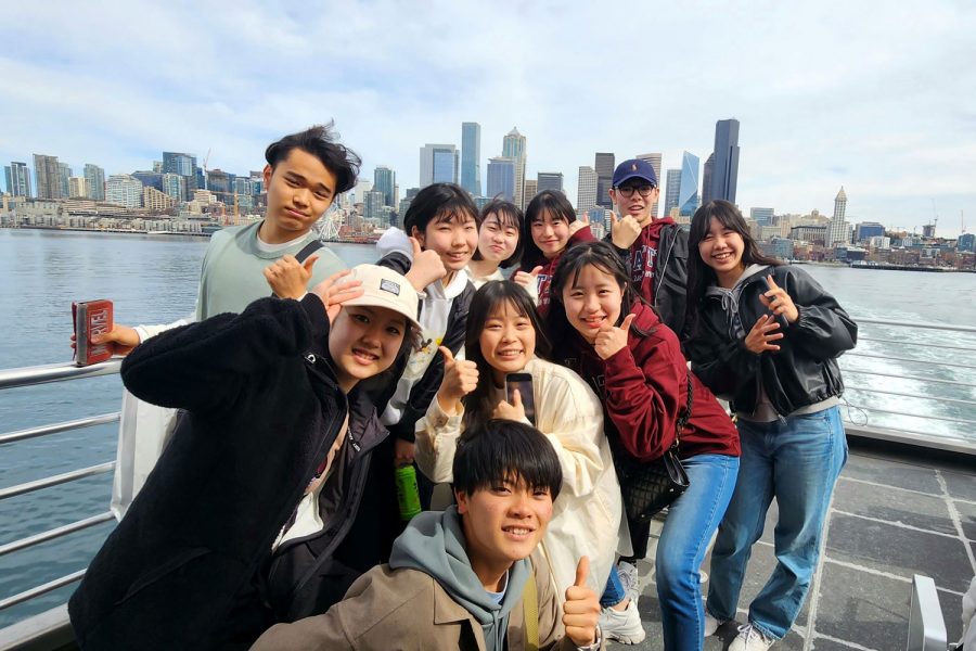 The group of students from Japan spent time visiting Seattle attractions like the Space Needle and the International District.