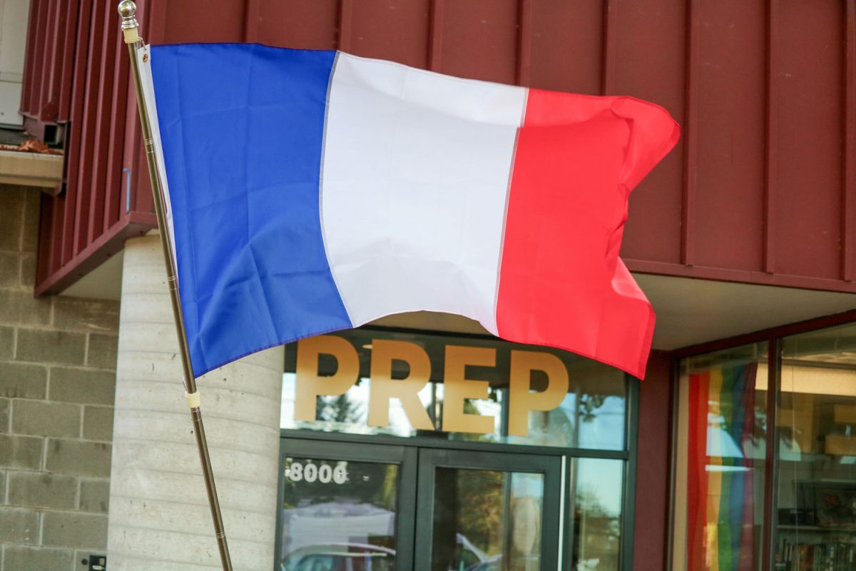 UPrep puts up French flag to welcome their guests. “UPrep really is their favorite thing about being here. They really enjoyed getting to know the school, getting to see how we work as a community,” Williams translated.