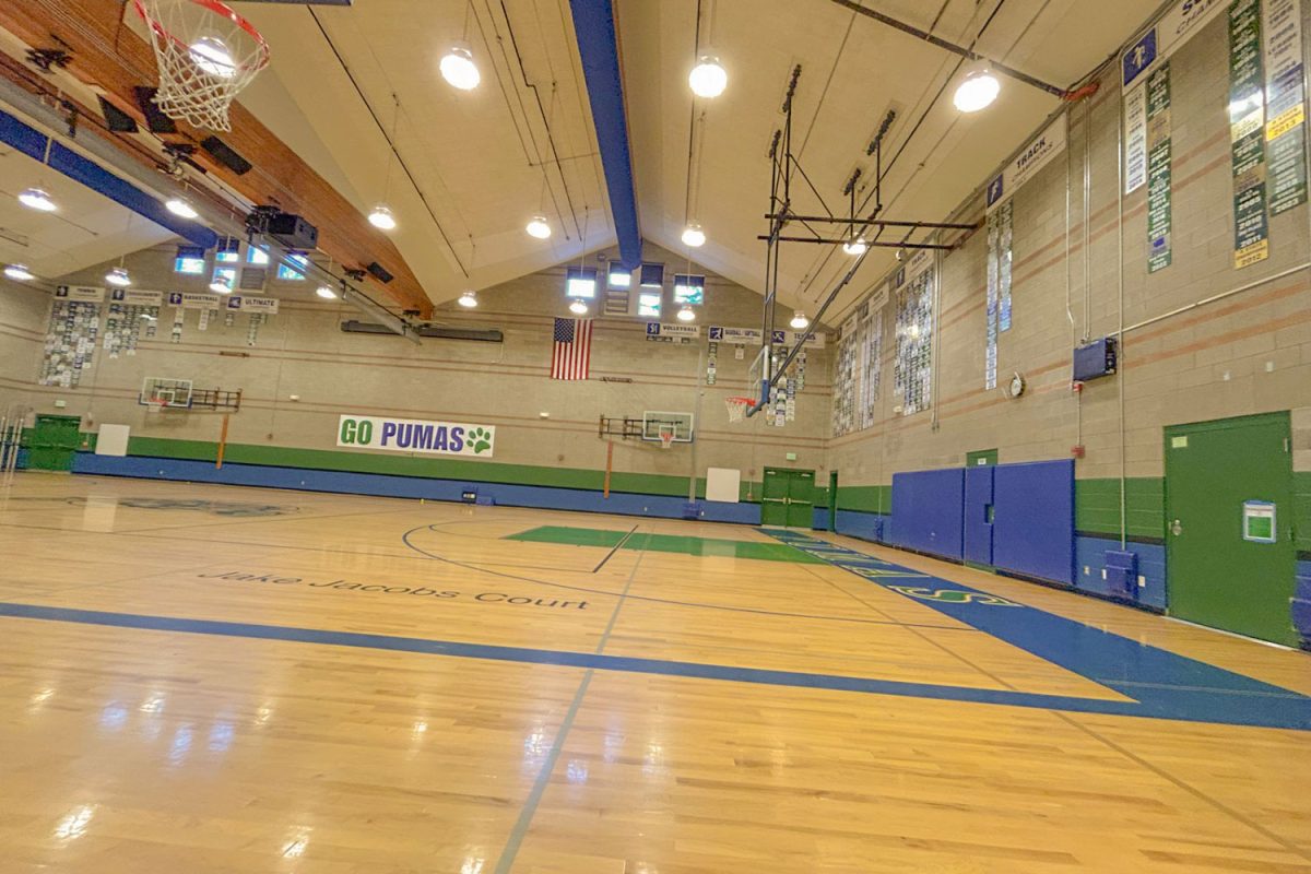 The UPrep Pumadome with all the sports awards hanging up on the wall.    