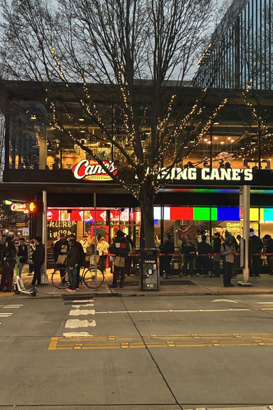 The line for Raising Caine's is almost a block long during some of it's least busy hours.