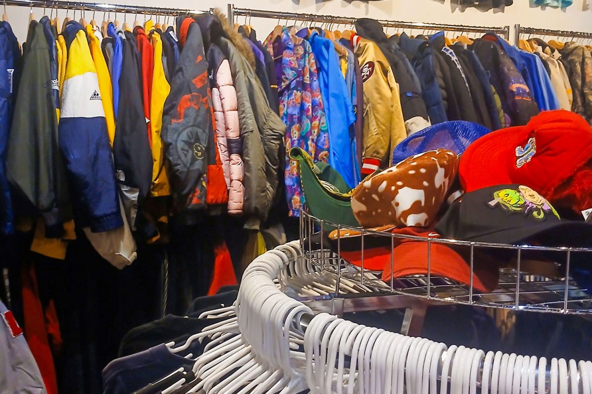 Clothing in one of Seattle's many thrift stores.